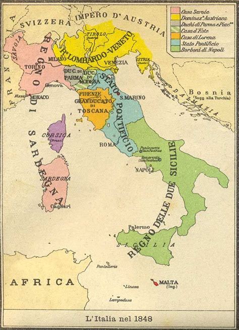 Map Of Italian States In 1848