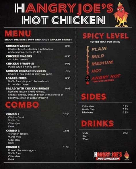 Menu Of Hangry Joe S Hot Chicken In Ashland VA 23005