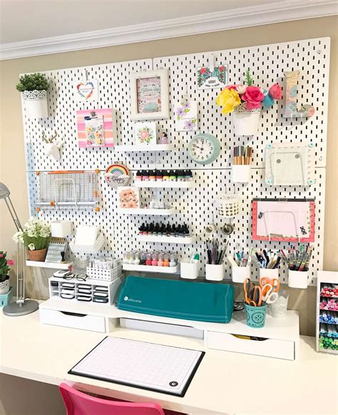 Home Design Ikea Craft Room Ideas Superb Skadis Pegboard Used For Organization Makeover