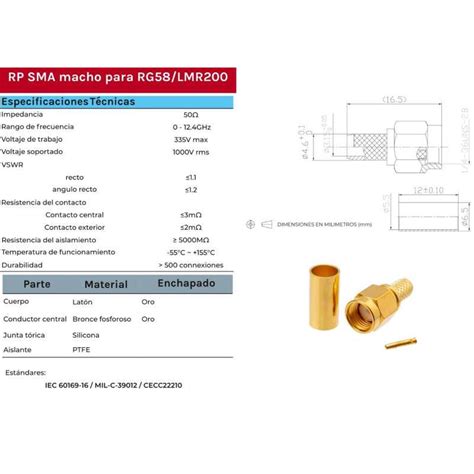 Ficha Rp Sma Macho Cravar Para Cabo Rg