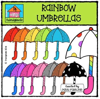 Rainbow Umbrellas P Clips Trioriginals Digital Clip Art Tpt