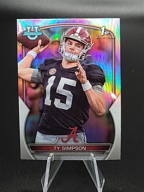 2022 Bowman University Chrome Ty Simpson 80 Refractor Alabama Ebay