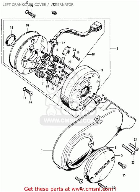 Honda Ct70 Trail 70 K0 1969 Usa Left Crankcase Cover Alternator