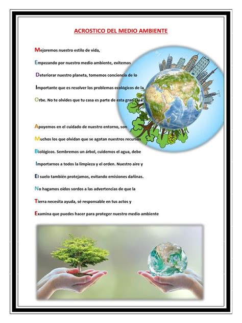 Acrostico Del Medio Ambiente PDF Medio Ambiente Ambiente