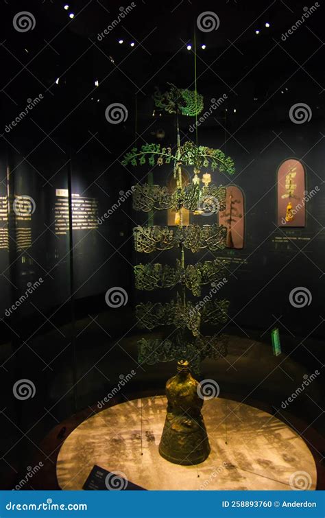 National Treasure Bronze Sacred Tree In Sanxingdui Museum Of Sichuan