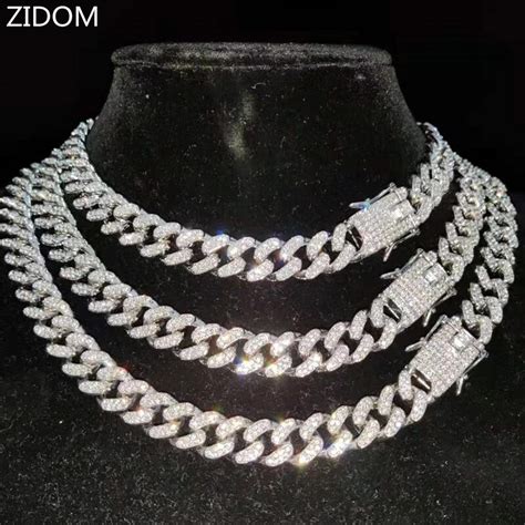 Men Women Hip Hop Iced Out Bling Chain Necklace High Quality 13mm Width