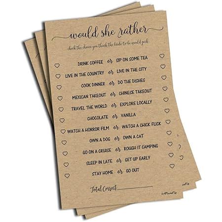 Amazon What Did The Groom Say Game Kraft Sheets Rustic