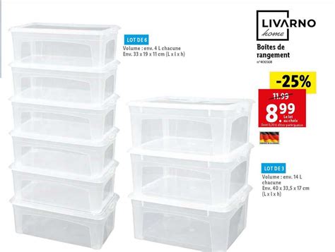 Promo Boîtes De Rangement Livarno Home chez Lidl iCatalogue fr