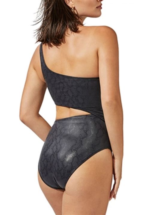 Gottex Luma Ivy One Shoulder Cut Out Swimsuit Black