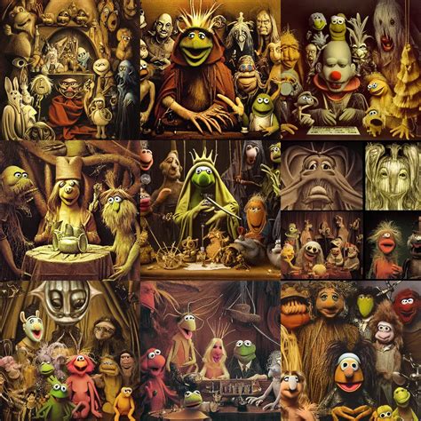 The Muppet Show By H R Giger And Hieronymus Bosch Stable Diffusion