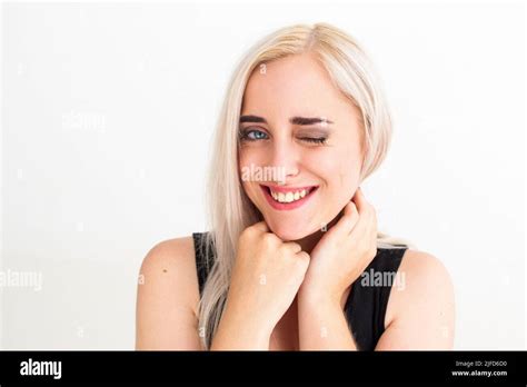 Woman Wink Hi Res Stock Photography And Images Alamy