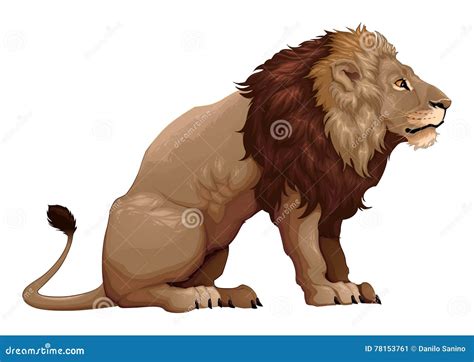 Profile Of A Sitting Lion Stock Vector Illustration Of African 78153761