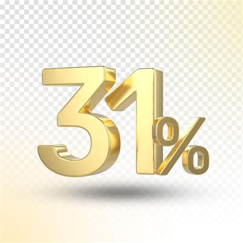 Premium Psd Gold Percentage 3d Render Luxury