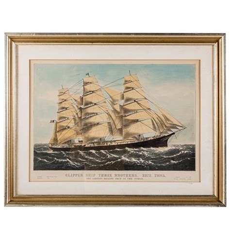 Currier And Ives Clipper Ship Three Brothers Sold At Auction On 15th