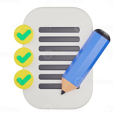 3d Checklist Document Approved Icon 15099613 Png