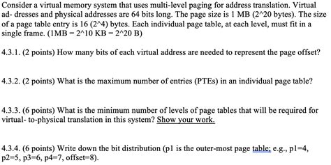 Solved Consider A Virtual Memory System That Uses Chegg