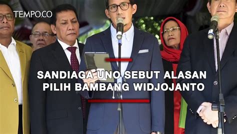 Sandiaga Uno Sebut Alasan Pilih Bambang Widjojanto Video Dailymotion