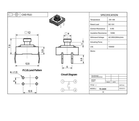 Explore Comprehensive Button Switch Datasheets For Precise Product