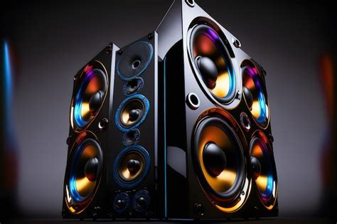 Premium Ai Image Big And Powerful Modern Sound Speakers Close Up