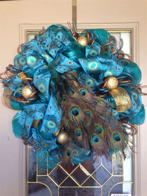 Peacock Wreath Wreath Crafts Deco Mesh Wreaths Peacock Christmas Decorations