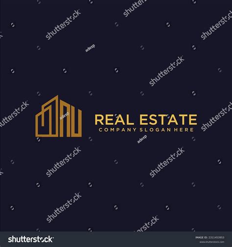 NU Initial Monogram Logo For Real Estate With Royalty Free Stock