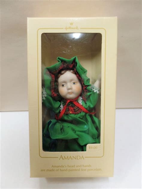 Hallmark Amanda Doll Christmas Ornament 1984 Nos Fabric And Porcelain