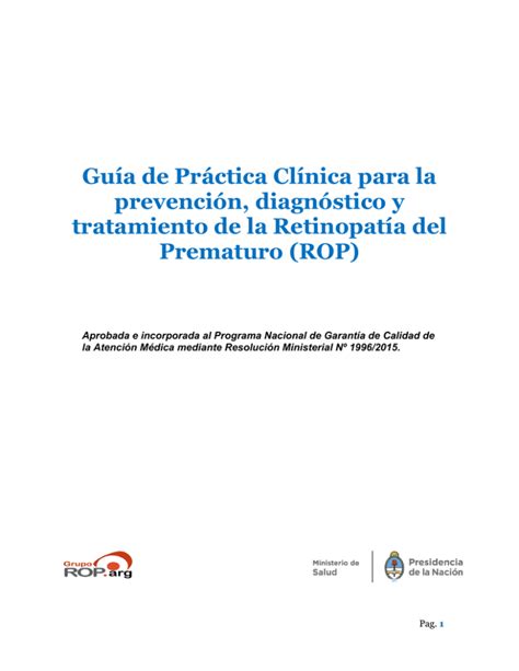 Guía De Práctica Clínica Para La Prevención Diagnóstico Y