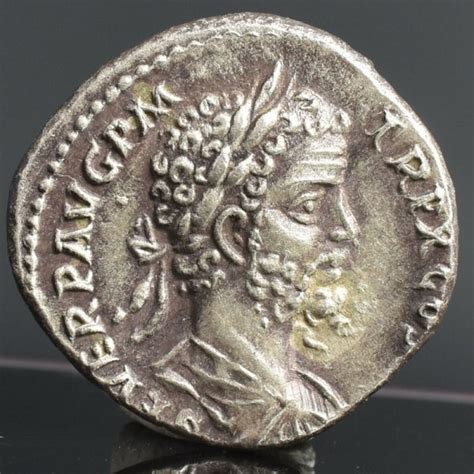 Septimius Severus Rare Ar Dynastic Denarius Roman Empire A D