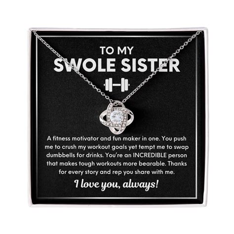 To My Swole Sister Necklace Gym Bestie Gift For Gym Lover Fitness