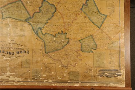 Sold Price Wall Map Of York County Pennsylvania 1860 January 4 0120 6 00 Pm Est