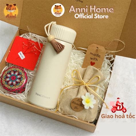 Set quà tặng Beauty Gift Box với bình giữ nhiệt túi thơm và nến thơm