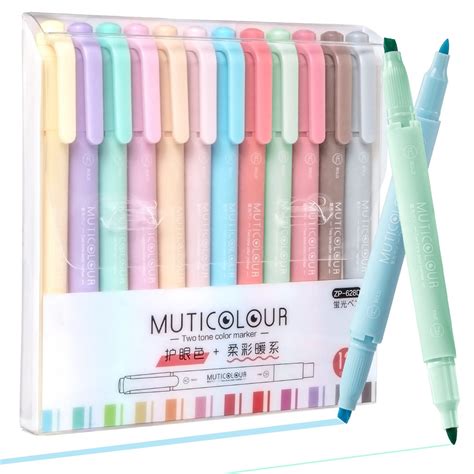 Buy Highlighters 12 Aesthetic Highlighter With Dual Tip Cute Pastel