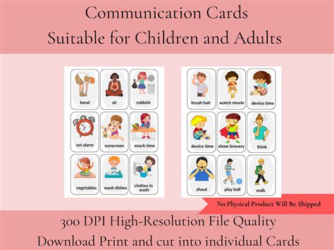 Non Verbal Communication Printables Flash Cards Visual Aid Autism