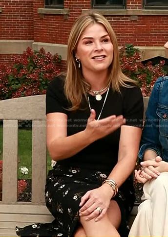 Wornontv Jennas Black Floral Skirt On Today Jenna Bush Hager