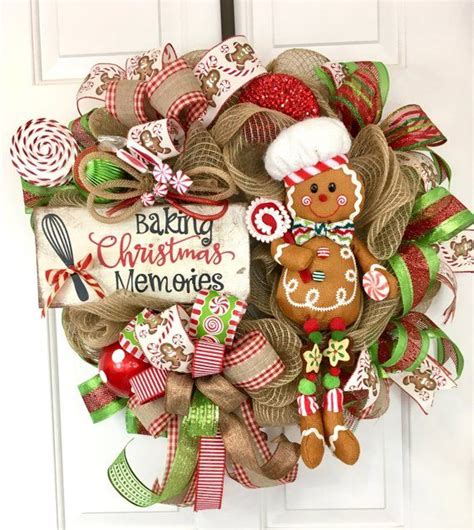 Gingerbread Decor Gingerbread Wreath Gingerbread Man Wreath Etsy