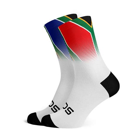 South Africa Flag Sox Footwear White Protouchsports