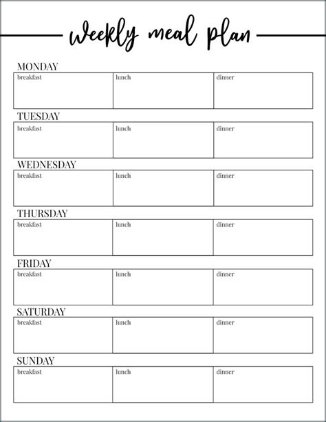 Sample Of Weekly Meal Planner Template Bogiolo