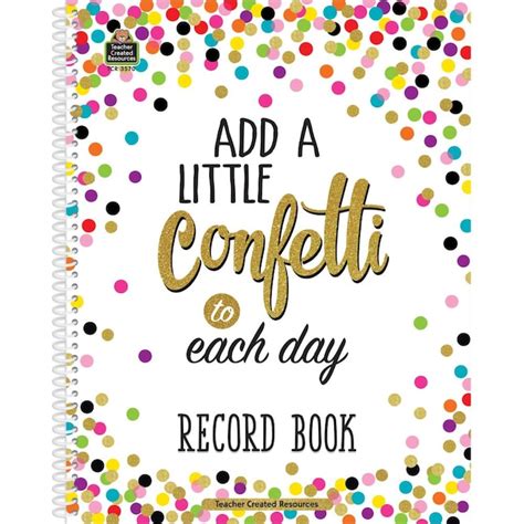 Teacher Created Resources Confetti Record Book Pack Of 3 In The