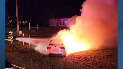 Plymouth Volunteer Fire Department responds to car fire