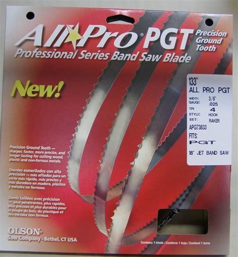 Olson 133 All Pro® Pgt Premium Band Saw Blades 38 X 025 4 Tpi Hook