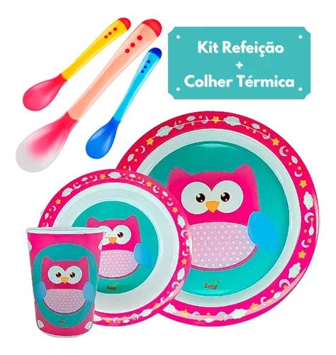 Kit Refeição Infantil Prato Tigela Copo Colher Temperatura MercadoLivre