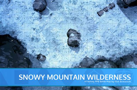 Snowy Mountain Wilderness D D Map For Roll20 And Tabletop Dice