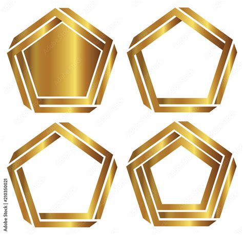 Golden Pentagon On White Background Stock Vector Adobe Stock