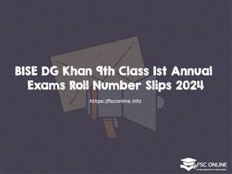 BISE DG Khan 9th Class 1st Annual Exams Roll Number Slips 2024