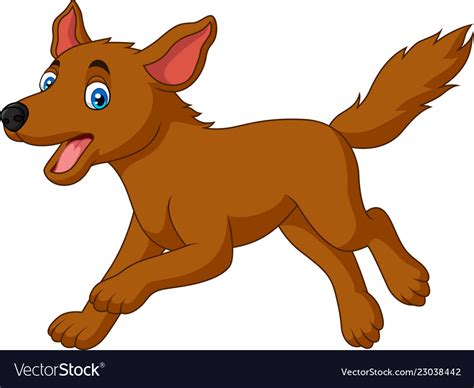 Cartoon Happy Dog Running Royalty Free Vector Image