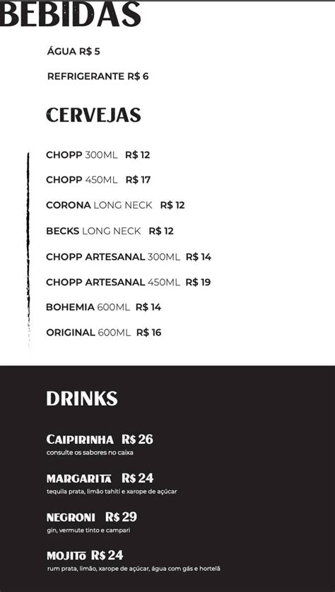 Menu Em Boteco Do Complex Pub Bar Porto Alegre