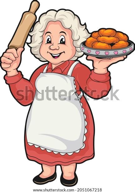 Grandma Cooking Vector Art Design Stock Vector Royalty Free