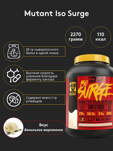 Изолят сывороточного протеина Mutant Iso Surge 2270 гр Ванильное ...