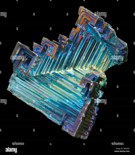 Bismuth crystals laboratory grown black background Stock Photo: 2881629 ...