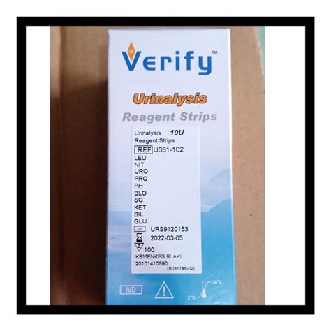 Jual Verify Parameter Urinalysis Reagent Strip Tes Urine Shopee